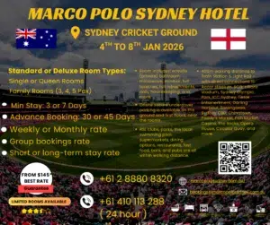 Cricket Match in Sydney: 4–8 Jan 2026 4 Cricket Match in Sydney